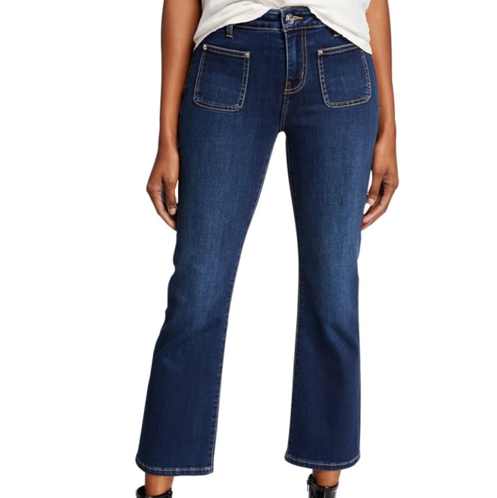 Cropped Boot Patch-Pocket Jeans sz 28